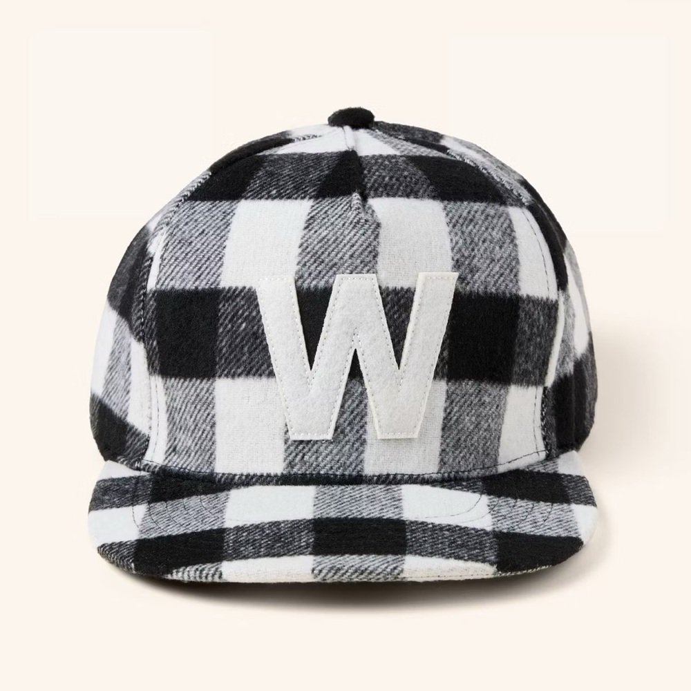 Adult nwt Buffalo Check Flat Brim Hat - Woolrich x Target Black/White